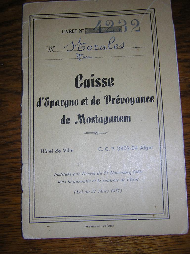 LIVRET CAISSE D EPARGNE ET PREVOYANCE DE MOSTAGANEM.jpg